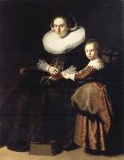 REMBRANDT Harmenszoon van Rijn Susana van Collen,Wife of Jean Pellicorne,and Her daughter Eva oil painting artist